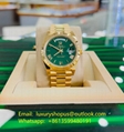Rolex President Day-Date 228238 Yellow Gold Factory Green Dial Watch men luxury 