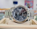 Rolex Day-Date 40 President 228239 White Gold Slate Striped Dial Mens luxury 