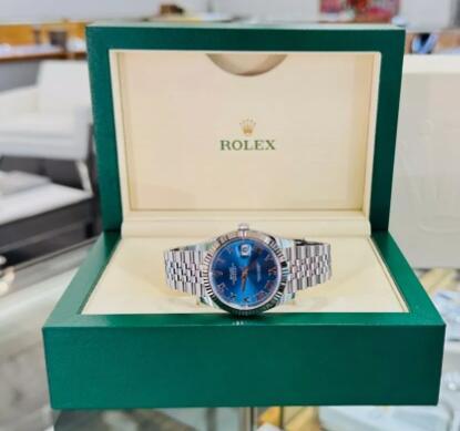 Rolex Datejust 126334 41mm Jubilee Blue Dial 18K White Gold Bezel Watch swiss 