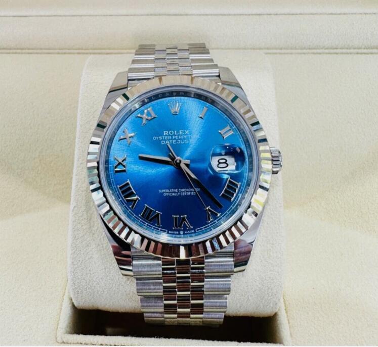 Rolex Datejust 126334 41mm Jubilee Blue Dial 18K White Gold Bezel Watch swiss 