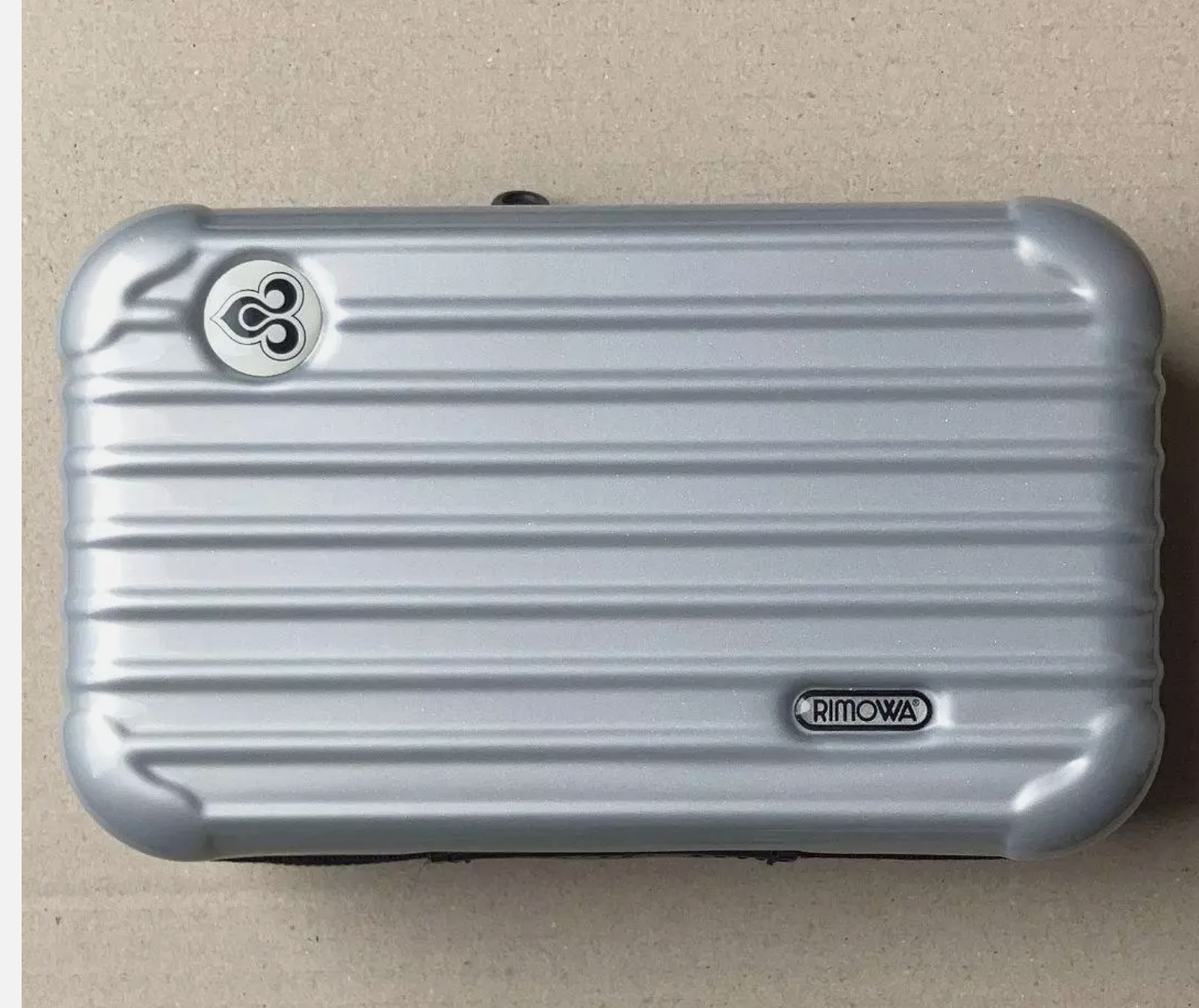 Rimowa EVA Airways First Class Travel Amenity Hard Case Gray Thai Airways Travel Case Pouch Silver