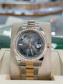 Rolex Datejust 41 Wimbledon 126301 Steel & Rose Custom Diamond Bezel B/P swiss 