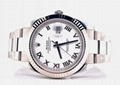 Rolex Datejust 126334 41mm Bianco Quadrante Romano 18K Oro Ghiera Nuovo Orologio