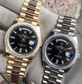 ROLEX WHITE GOLD DAY DATE 40 WATCH BLACK DIAMOND DIAL DIAMOND BEZEL 228349RBR