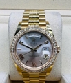 Rolex Day-Date 40mm President 18kt YG Diamond 228348RBR Silver Roman Dial swiss