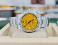 Rolex Oyster Perpetual 277200 Factory Yellow Dial Oyster Steel Band Watch UNWORN