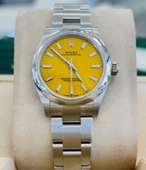 Rolex Oyster Perpetual 277200 Factory Yellow Dial Oyster Steel Band Watch swiss 