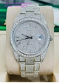 Rolex Datejust 41mm 126300 Jubilee Rhodium Dial Full Diamonds BOX/PAPERS 10