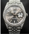 Rolex Datejust 41mm 126300 Jubilee Rhodium Dial Full Diamonds BOX/PAPERS