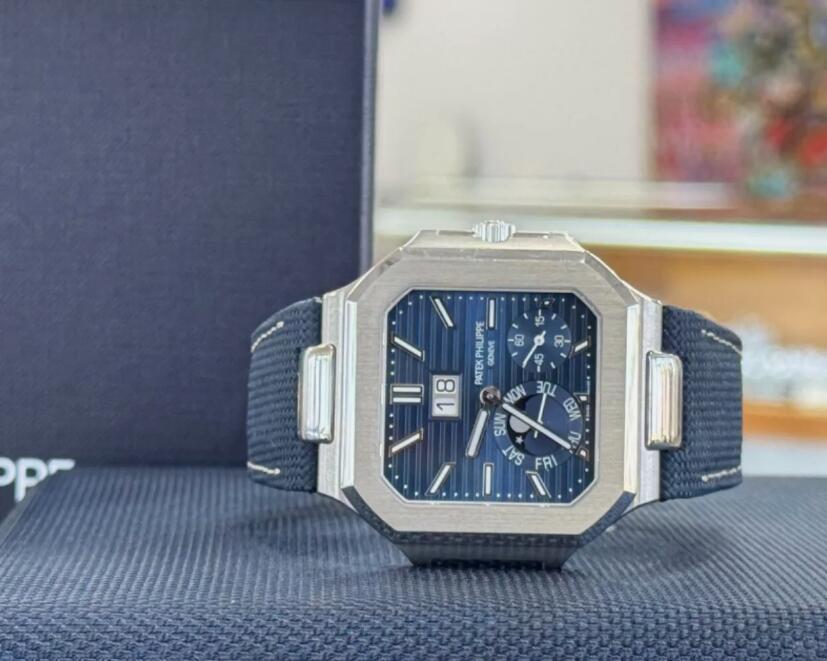 Patek Philippe 5822P-001 Cubitus Platinum Moonphase with Blue Skeleton Dial Back