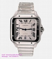 Cartier Santos WSSA0018 Large Taille Cadran Blanc Acier Inoxydable Jamais Portée