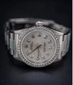 Rolex Oyster Perpetual - Ref. 77080 - Custom Silver Diamond Dial & Bez Buy swiss