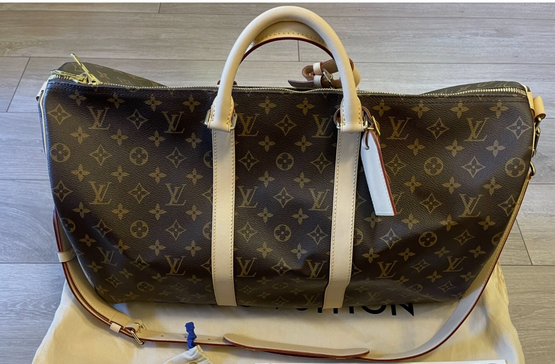 Louis Vuitton Keepall Bandouliere Duffle Bag 45 Brown Canvas M41418 lv men bag 