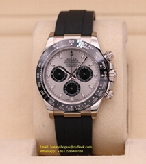Rolex Daytona White Gold Silver Dial Oysterflex 116519LN Design luxury swiss men