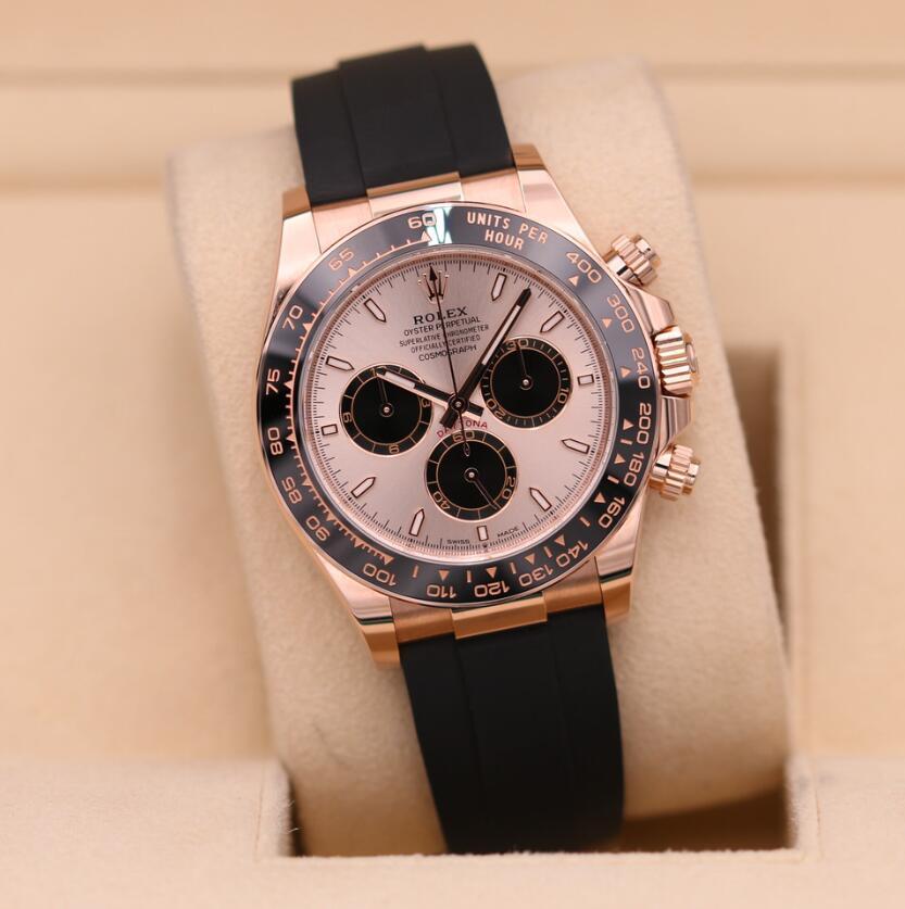 Rolex Daytona Rose Gold Sundust Dial Oysterflex 126515LN Men luxury swiss brand 