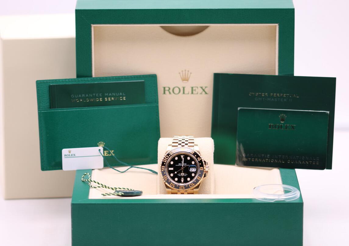 Rolex GMT-Master II Yellow Gold Black Dial 126718GRNR buy cheap watches online  