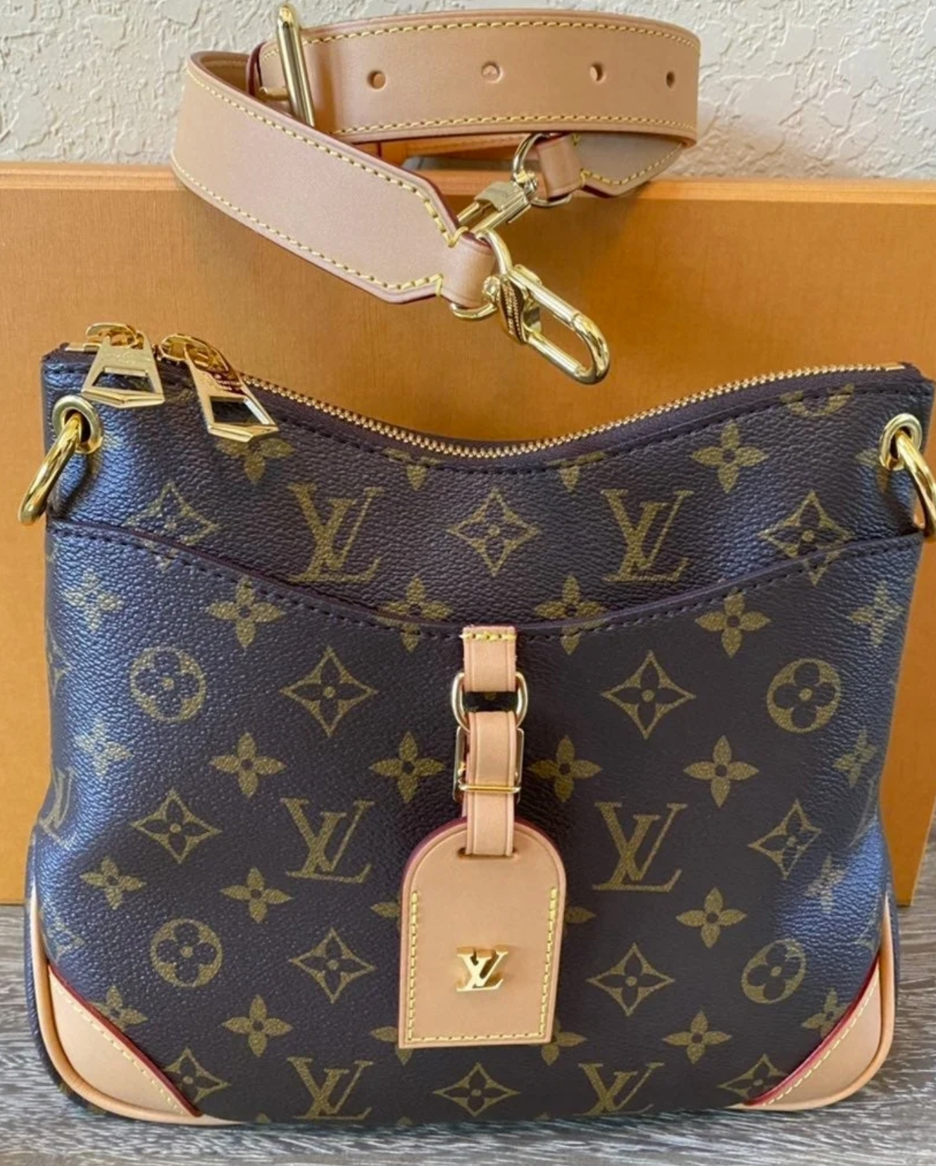 Louis Vuitton Crossbody 28cm Brown LV design luxury replica handbag cheap online