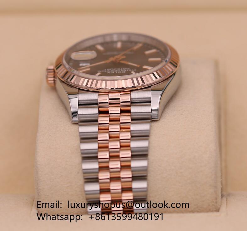 Rolex DateJust 36 Two-Tone Rose Gold Rhodium Dial Jubilee 126231 swiss watch 