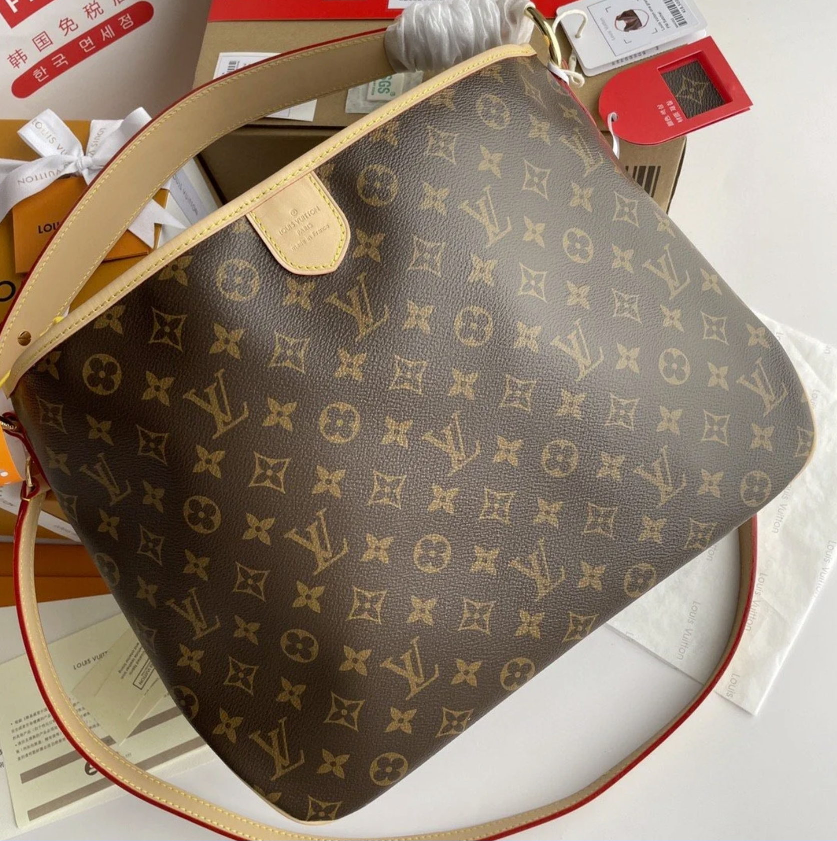 Louis Vuitton Delightful PM Monogram Canvas Natural For Women, Women’s Handbags, Shoulder Bags 33cm LV M40352