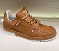 1AHTS7 Cognac Fashion brand design Louis Vuitton LV Trainer Mens Luxury Sneakers