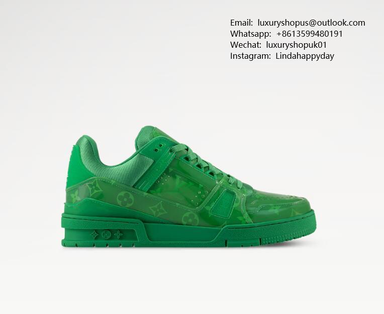 Louis Vuitton 1AHDK8 LV Trainer Sneaker translucent PVC Monogram Spring 2025 men's collection vintage basketball sneakers