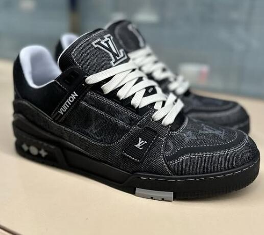 Buy Monogram denim shoes Men Louis Vuitton 1AHT23 LV Trainer basketball sneakers