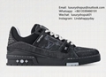 Blue Shoes Monogram denim Louis Vuitton 1AHT23 LV Trainer basketball sneakers