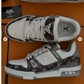 Grey 1ADF5C Louis Vuitton 1ADF5C LV Trainer Sneaker Virgil Abloh Monogram denim luxury shoes