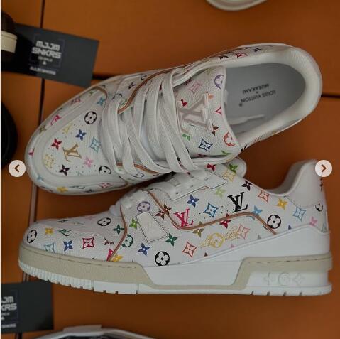 Buy Louis Vuitton 1ADF5C LV Trainer Sneaker Virgil Abloh Monogram denim shoes
