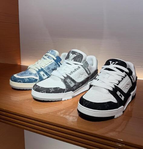 1A9JG9 Black Buy Louis Vuitton 1ADF5C LV Trainer Sneaker Virgil Abloh Monogram denim shoes