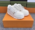 1AHSZJ LV Trainer Sneaker Black Louis Vuitton Virgil Abloh Monogram denim shoes