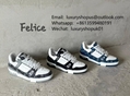 1ADDYX LV Trainer Sneaker Blue Louis Vuitton Virgil Abloh Monogram denim shoes