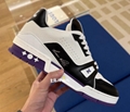 1ADDYE LV Trainer Sneaker Violet Louis Vuitton Virgil Abloh Monogram denim shoes