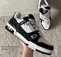 1ADDXV LV Trainer Sneaker Green Louis Vuitton Virgil Abloh Monogram denim shoes