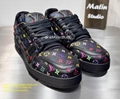 1ADE2C LV Trainer Sneaker Croc-embossed denim velcro strap Monogram Flowers Louis Vuitton Shoes