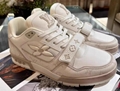 1ADHF5 1ADHET 1ADHC7 LV Trainer Sneaker nubuck two-tone Virgil Abloh shoes cheap