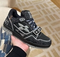 1AHCYB LV Trainer Sneaker denim Lvers Damier Monogram Flowers Louis Vuitton shoe