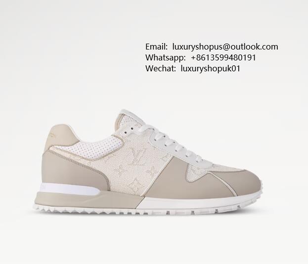 Louis Vuitton 1AHSNY Run Away Sneaker Monogram grained calf leather sleek design two-tone running shoes