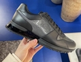 Louis Vuitton 1AHSOG Blue Run Away Sneaker Monogram grained calf leather sleek design two-tone running shoes