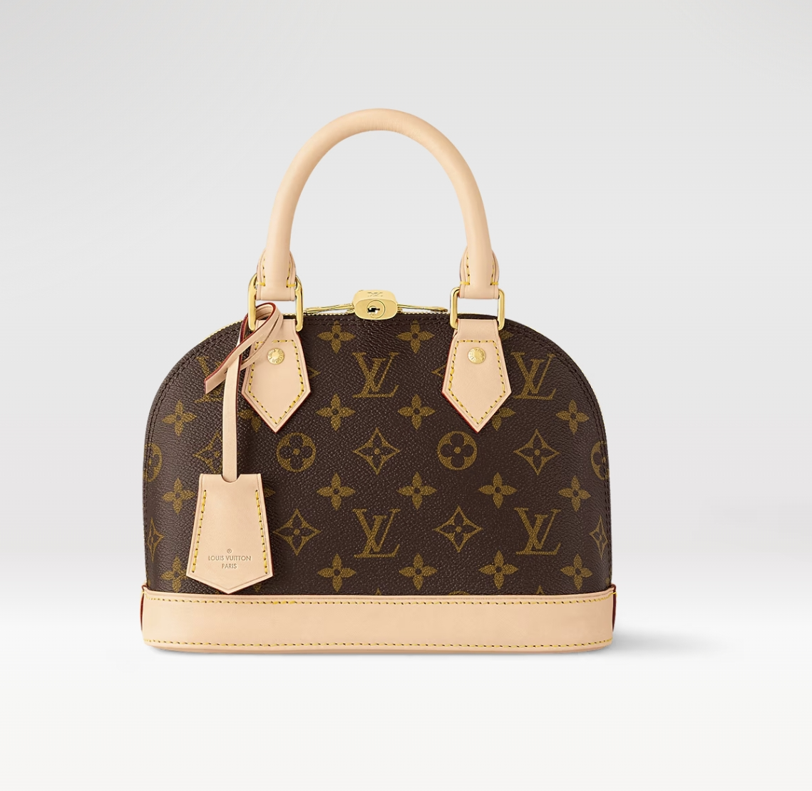 Shop LV Louis Vuitton M46990 Alma BB Monogram Handbags golden padlock keys crossbody bag