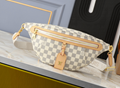 Louis Vuitton LV M46784 High Rise bumbag Monogram coated canvas textile strap ultra-slim design slide bag