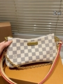 Louis Vuitton N00228 NEW Liv Pochette Damier Azur canvas gold-tone chain strap LV design luxury handbag bags