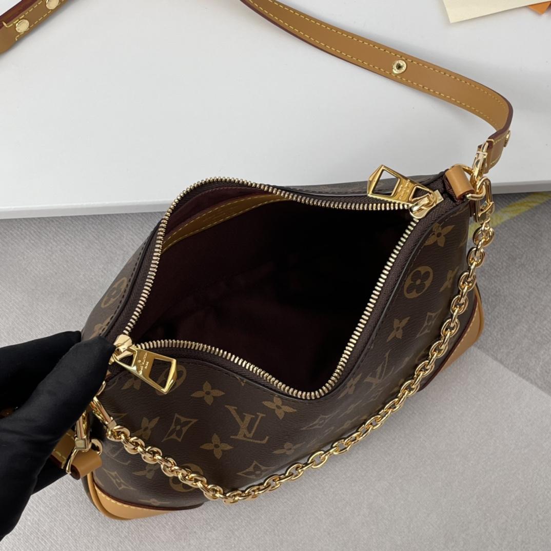 LOUIS VUITTON M45832 Boulogne PM Monogram double-zip clutch shoulder chain bag 