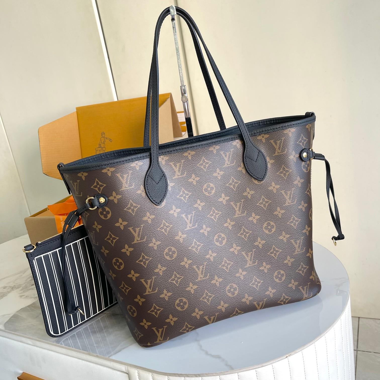 Louis Vuitton M12061 REVERSIBLE Neverfull Inside Out MM Monogram tote with pouch  lv handbag