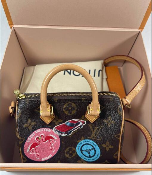 M81085 Louis Vuitton Nano Speedy Bags Monogram LV Shoulder Women Handbags cheap luxury mini bags