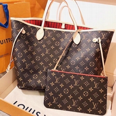               Designer Tote Handbag Neverfull MM Monogram Canvas     cons Women