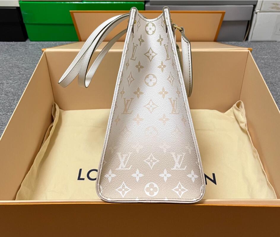 LV LOUIS VUITTON Sunset Kaki Monogram Giant Spring In The City OnTheGo MM M20510 luxury handbag luxury tote bag