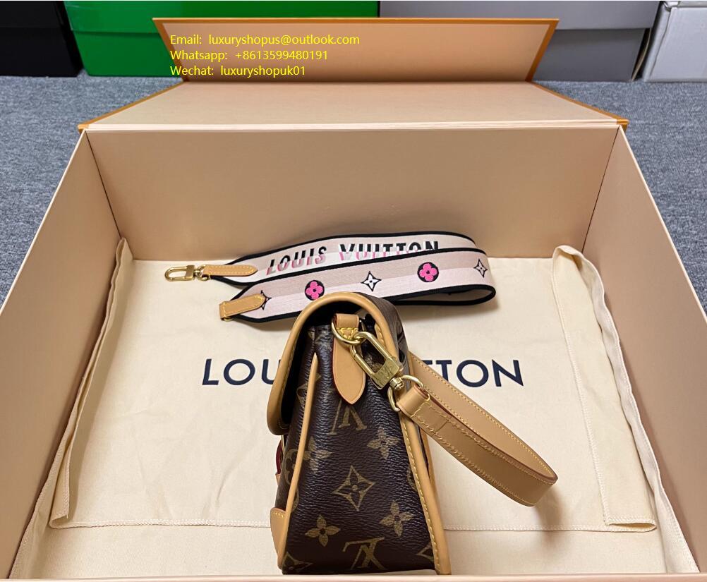 Louis Vuitton M45985 Diane satchel Monogram canvas wide jacquard strap LV women handbag 
