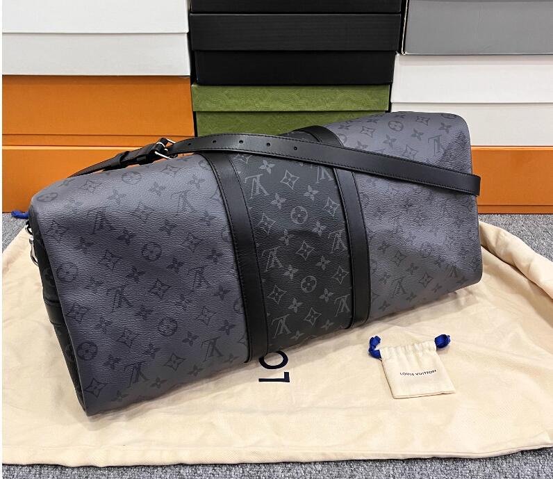 Louis Vuitton Keepall Bandouliere 50 Travel Bag In Monogram Eclipse Canvas M45392 Bandoulière Leather Duffle Men's Weekend Travel Bag