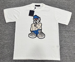               White Cotton Jersey Polo Bear T-Shirt short sleeve men women tee 